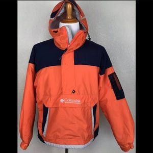 Columbia Orange Hooded Insulated Pullover Jacket